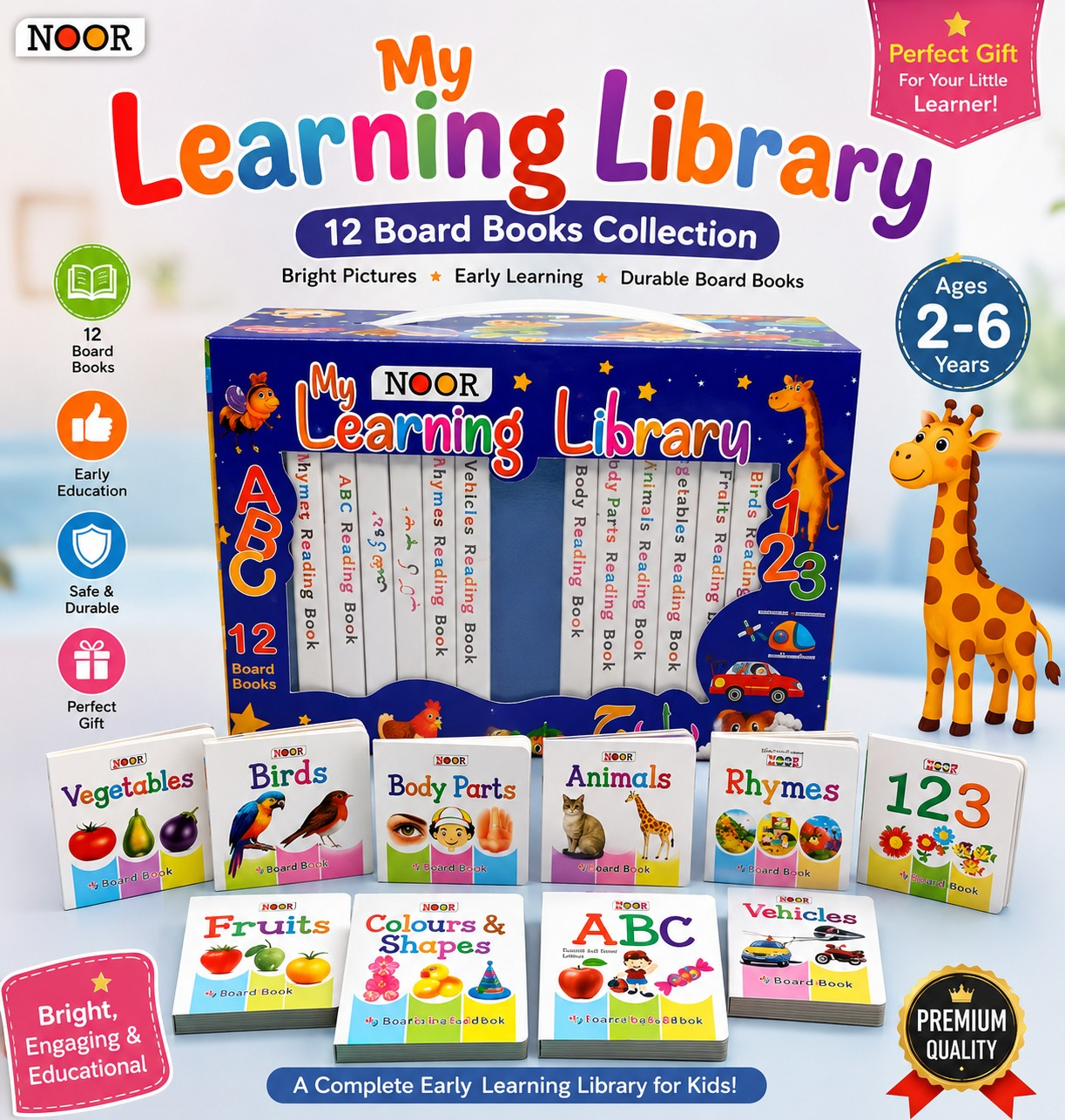 My Learning Library – 12 Board Books Collection for Kids